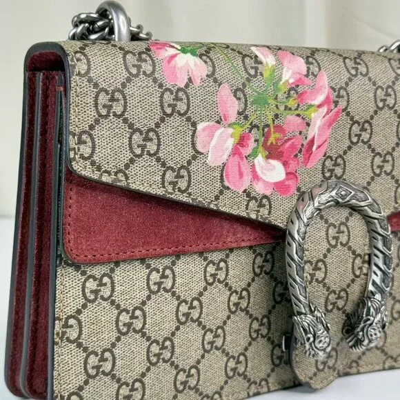 Gucci GG Logo Supreme Medium Flore Dionysus Shoulder Bag with Floral Detailing - Picture 6 of 9